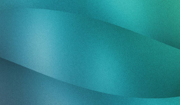 Grainy cyan metallic abstract geometric curved monochrome background with noise texture.
Green is the color commonly associated with nature, life, health, youth, spring, hope and envy.  Colors in the cyan color range are teal, turquoise, electric blue, aquamarine, and others described as blue-green. Cyan is often associated with peace, relaxation, healthcare, dreams, and spirituality. Blue is the color commonly associated with harmony, confidence, masculinity, knowledge, intelligence, calm, distance, infinity, the imagination, cold and sadness. 
Sandblasting, sometimes known as abrasive blasting, is the operation of forcibly propelling a stream of abrasive material against a surface under high pressure to smooth a rough surface, roughen a smooth surface, shape a surface or remove surface contaminants.
Iridescence (also known as goniochromism) is the phenomenon of certain surfaces that appear gradually to change colour as the angle of view or the angle of illumination changes. Pearlescence is a related effect where some or most of the reflected light is white. The term pearlescent is used to describe certain paint finishes, usually in the automotive industry, which actually produce iridescent effects.