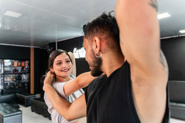 istock Couple rehearsing in a dance studio 2173304795
