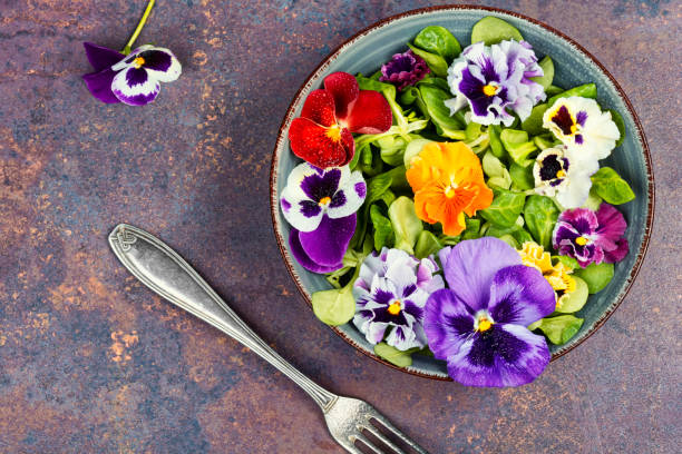 istock Mixed salad with edible flowers. 2173305116