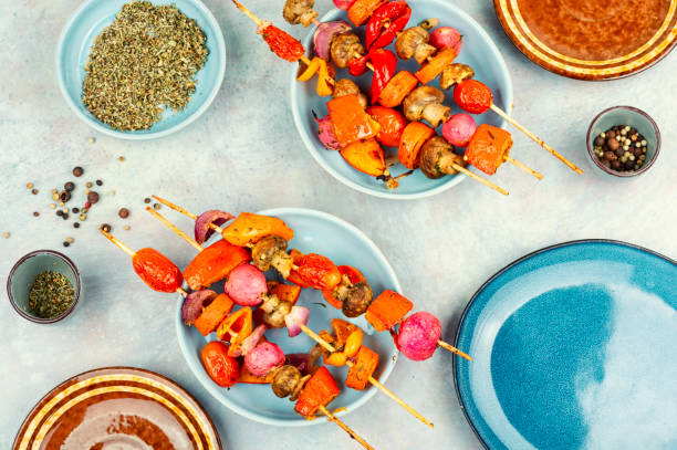 Vegetarian grill skewers.