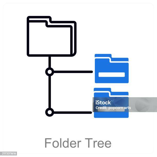Folder Tree Stock Illustration - Download Image Now - Built Structure ...