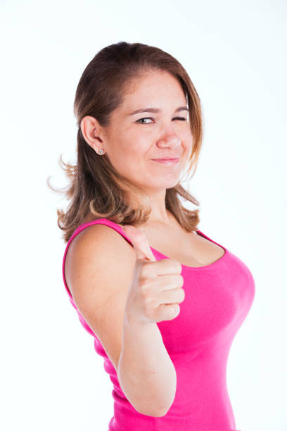 Happy woman (isolated on white)
