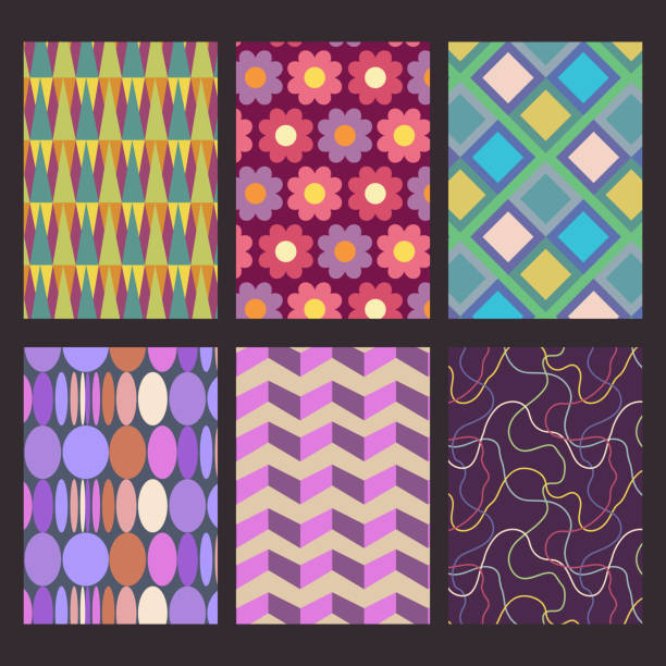 istock Hand drawn collection of simple funky geometrical patterns with cute elements. Groovy designs with retro vibes. Abstract colorful art for posters, flyers, cards, wallpapers, print. 2173331307