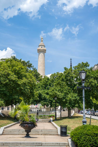 Baltimore, USA - July 21, 2024. View of Mount Vernon Place in Baltimore, Maryland, USA
