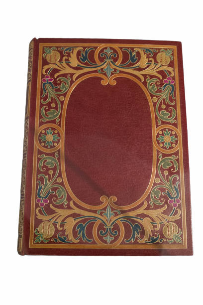 a book with a decorative red dust jacket with gilded ornament
