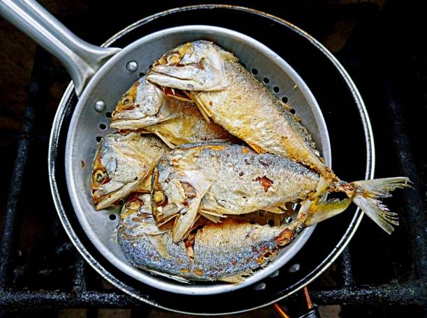 Deep Fried Mackerel Fish - Food preparation.