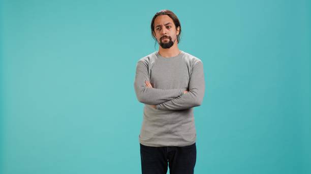 istock Grumpy man crossing arms, feeling upset by events 2173351671