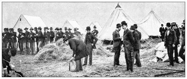 istock Antique image: National guard cadet recruitment military camp 2173353509