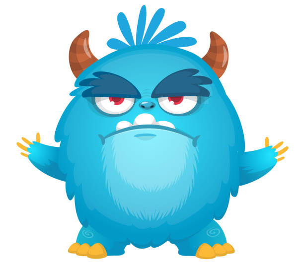 Angry cartoon monster. Vector illustration for Halloween Angry cartoon monster. Vector illustration for Halloween. yeti cartoons stock illustrations