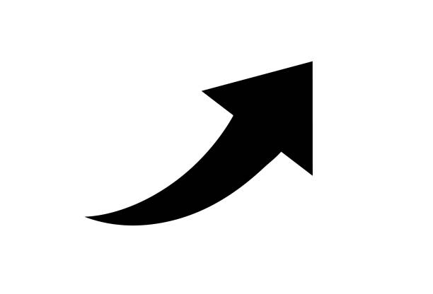 ilustraciones, imágenes clip art, dibujos animados e iconos de stock de icono de flecha ascendente. - moverse hacia arriba