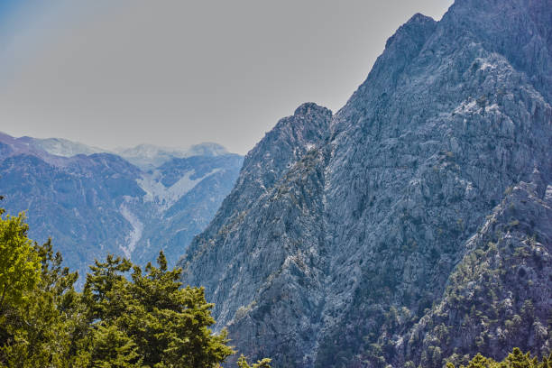 Mountain and cliffs inland in Crete, Greece