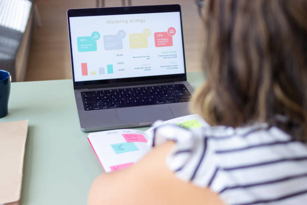istock Marketing manager working on marketing strategy using laptop at home office 2173362702