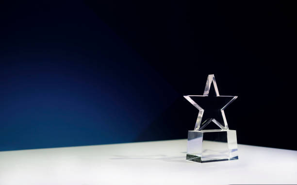 istock Award on a table with spotlights and copy space 2173363849