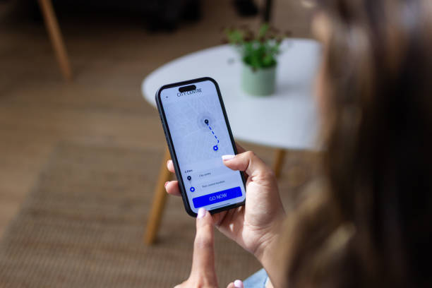 istock Woman using navigation app on smartphone at home 2173363867