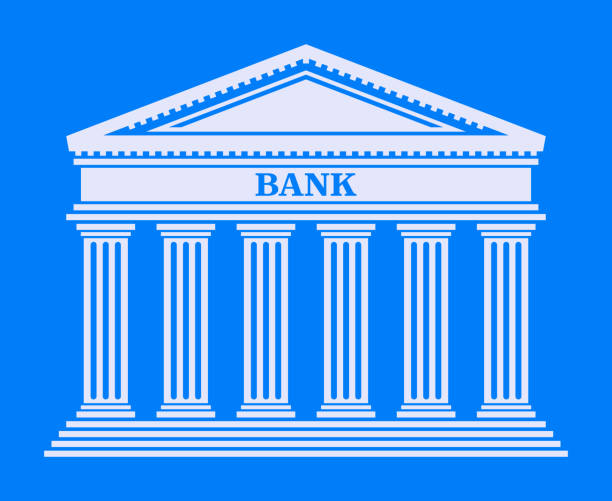 ilustraciones, imágenes clip art, dibujos animados e iconos de stock de fachada del edificio de la institución bancaria del banco columnas arquitectónicas - tribunal supremo