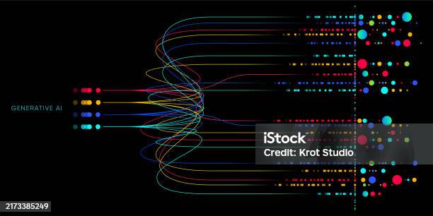 Illustration Of Abstract Stream Artificial Intelligence Big Data ...