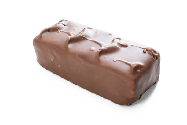 Chocolate bar, sweet candy isolated on white background.