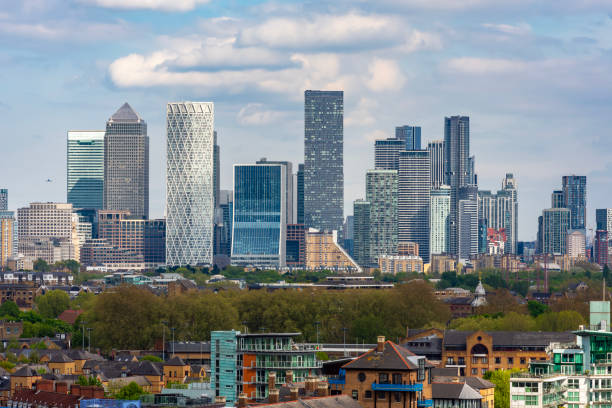 Canary Wharf skyscrapers in London, UK
