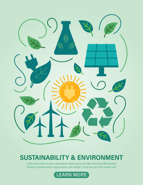 istock Environmental Poster Template With Lots Of Eco Icons 2173401330