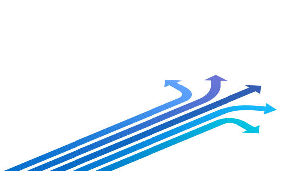 수평, 분기, 화살표, 벡터, 디자인 - 단일 차선 도로 stock illustrations