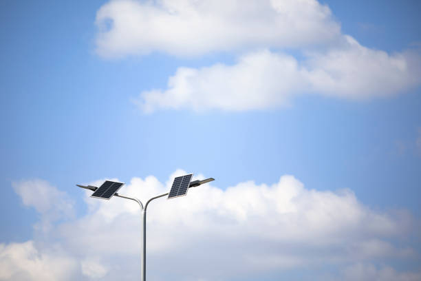 Solar energy and Blue sky background.