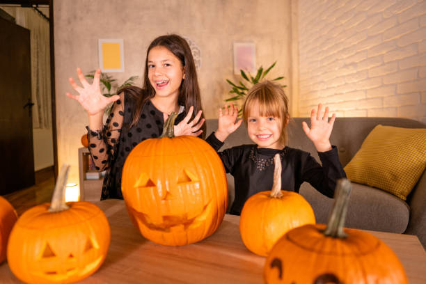 istock Two girls preparing Halloween 2173414819