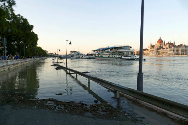 Burghausen, Germany - June 2, 2013: Flood of the Century in Burghausen. 