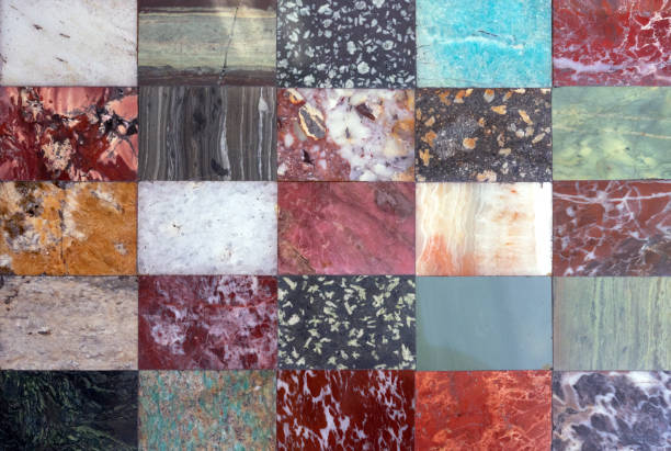 istock Samples of marble, granite, quartz. Background and texture of multi-colored marble. 2173418984