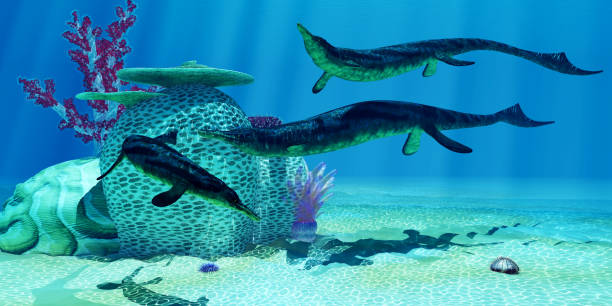 istock Cymbospondylus Reptiles on Reef 2173422092