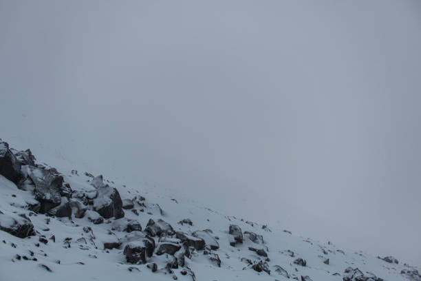 Mountain Climbing Pico de Orizaba, tallest volcano in Mexico in between a snow storm.