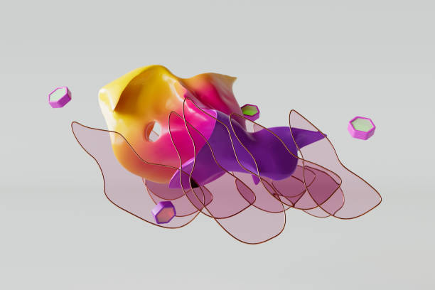 istock 3D Glass And Vibrant Colored Fluid Splashes 2173425585