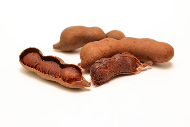 Tamarinds isolated on a white background.