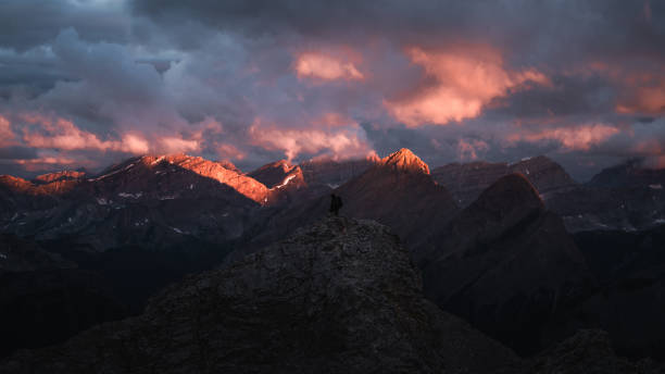 istock Wide shot of mountain range in sunrise 2173444381