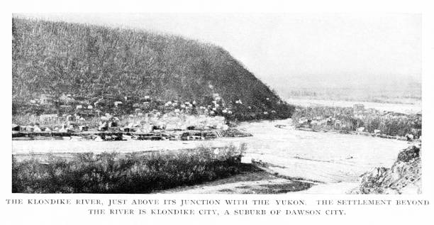 istock Klondike River and City, Yukon, Canada, Klondike Gold Rush, 19th Century North American History 2173445696