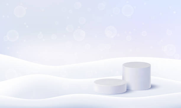 istock 3d snow winter background. Vector pile on ground. Crystal drift floor landscape with ice hills. Pastel podium for winter sale. Snowflakes bokeh Christmas magic scene. Snowdrift background frame png 2173449831
