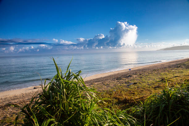 A quiet sea in the early morning at the end of summer