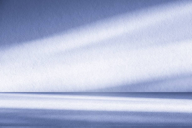 istock Studio style background wall decoration presentation uses white and blue tones. with shadows cast from a nearby window, concept creating a decorative 2173462776