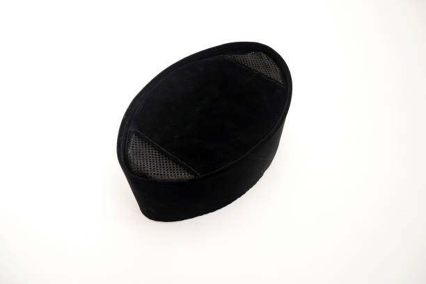 istock Black songkok, traditional Muslim hat, white background. 2173467568