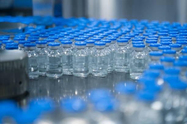 istock Rows of pharmaceutical bottles at a pharmaceutical bottle factory 2173468005