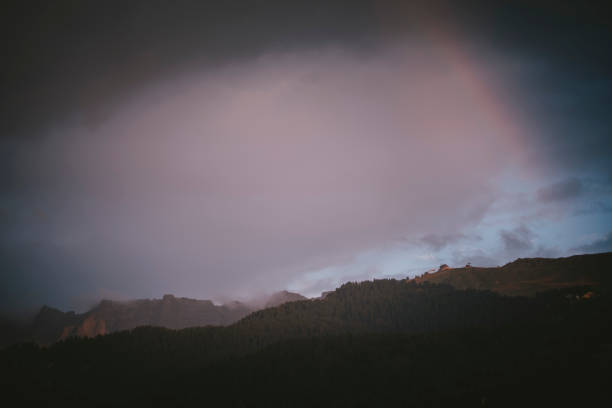 Moody sky over mountains in summer, Dolomites