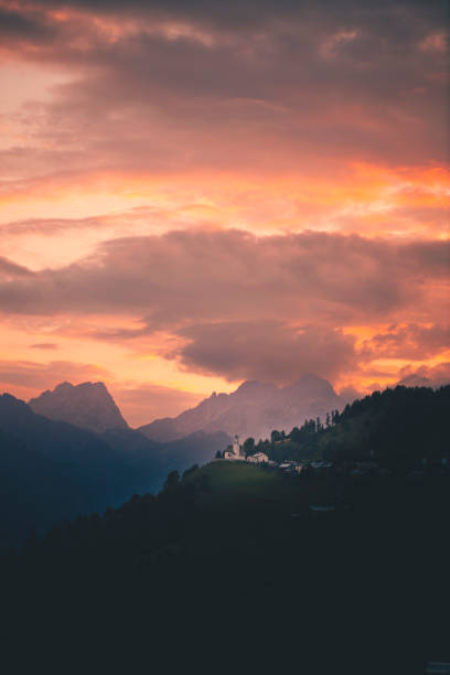 istock Moody sky over mountains in summer, Dolomites 2173470960