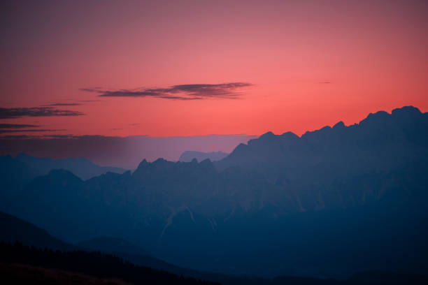 Moody sky over mountains in summer, Dolomites
