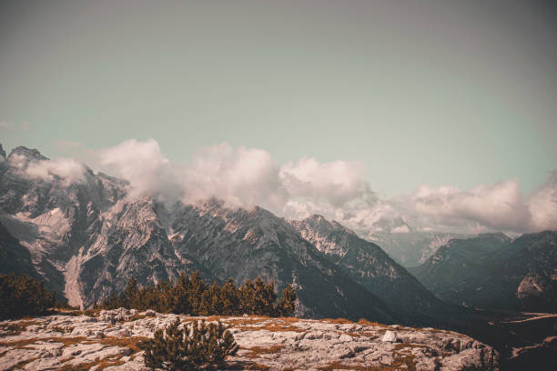 Moody sky over mountains in summer, Dolomites