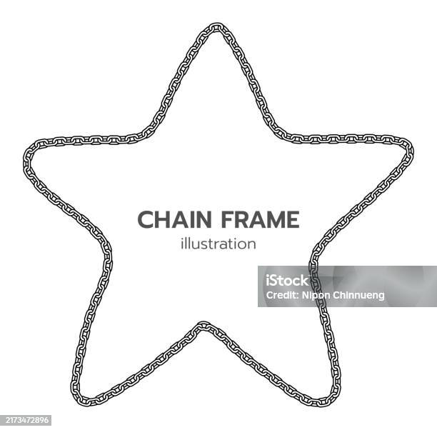 Star Chain Border Chain Frame Corner Coiled Into A Star Shape Stock Illustration ...