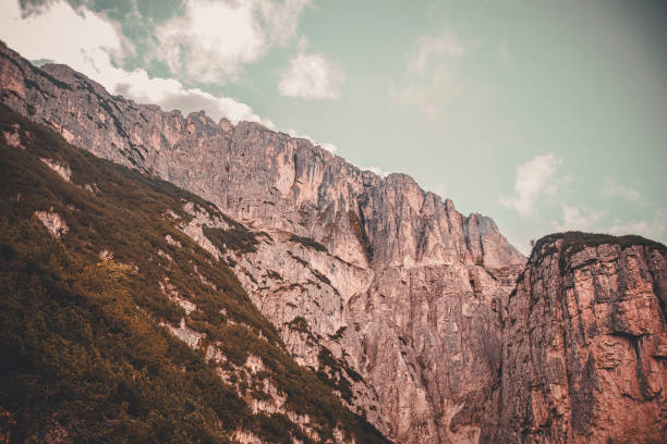 Moody sky over mountains in summer, Dolomites