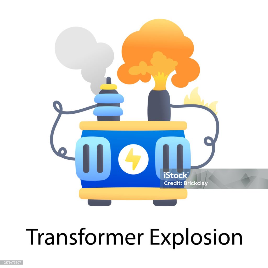 Transformer Explosion Stock Illustration - Download Image Now - Crisis ...