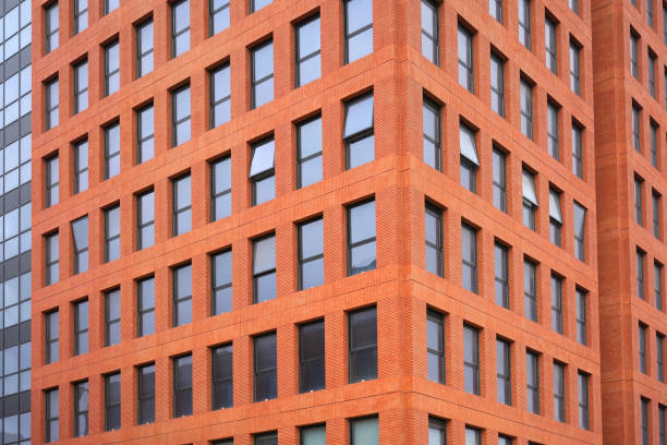 close up on building with brick wall