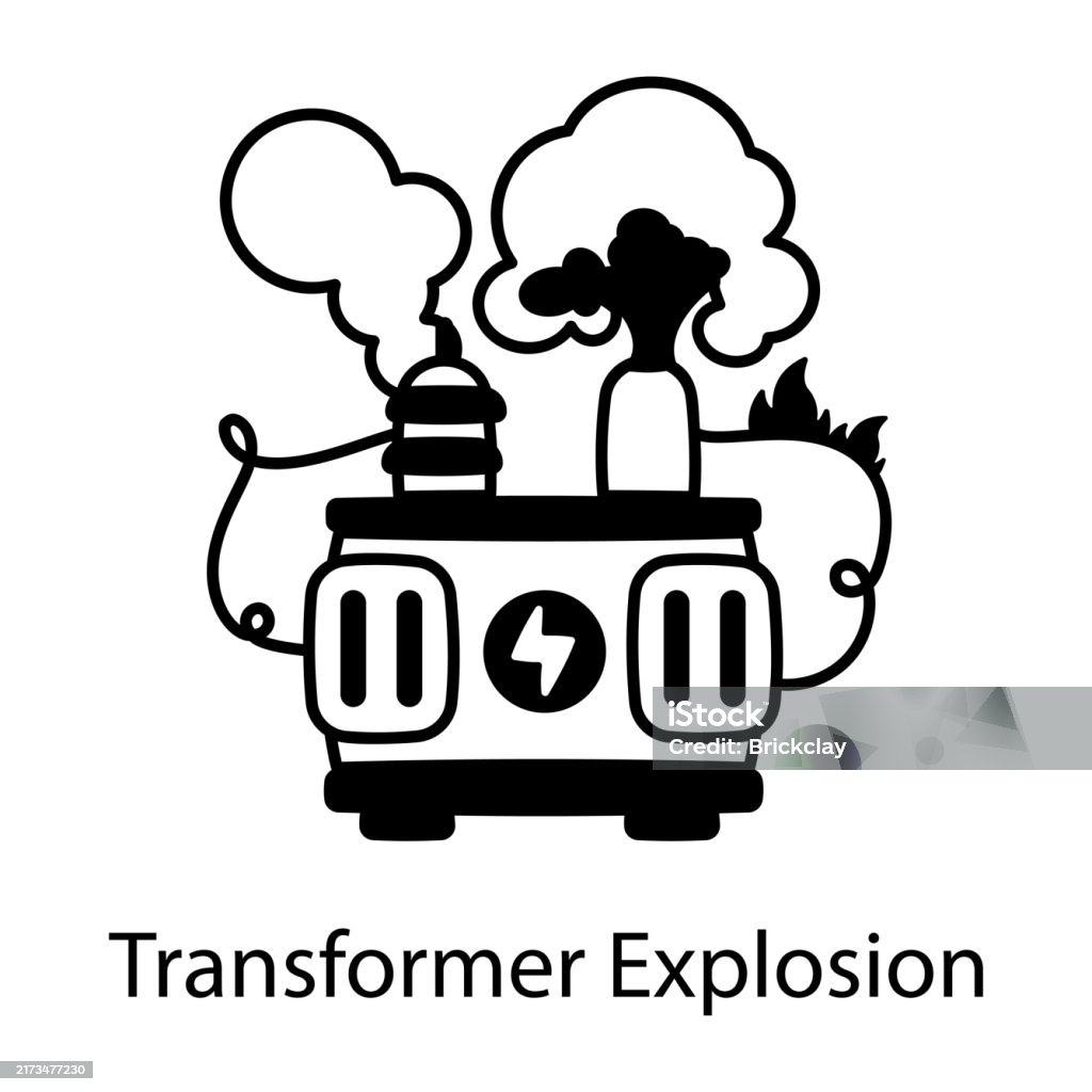Transformer Explosion Stock Illustration - Download Image Now - Crisis ...
