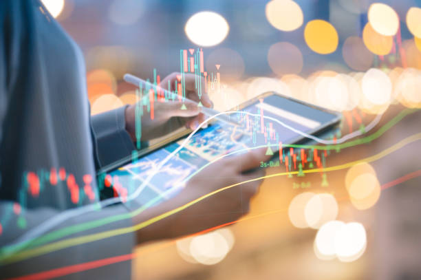 istock Financial interesting to applying Artificial Intelligence robotic trading in mobile app platform cryptocurrencies and invest in digital asset 2173477585