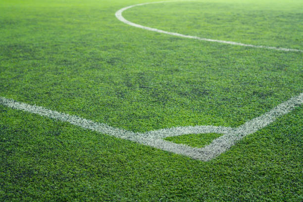 istock A soccer field with a white line on the corner 2173478872